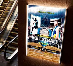 排球比赛海报/传单模板：Volleyball Flyer